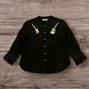 Zadig & Voltaire Silk Guitar Lace Blouse